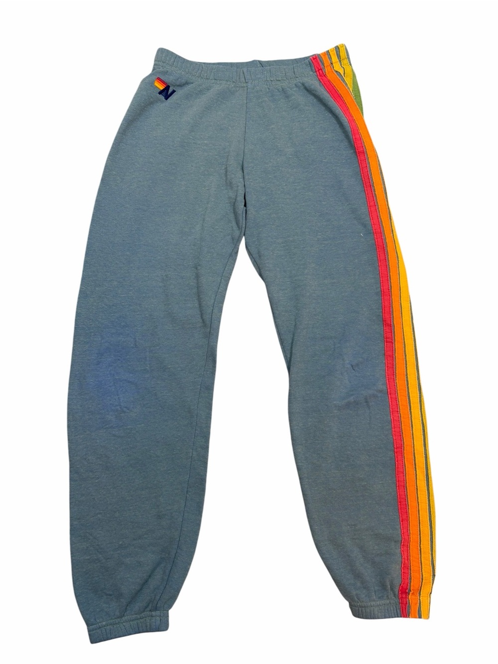 Aviator Nation 5 Stripe Rainbow Jogger Loungewear Retro Streetwear Blue Size S
